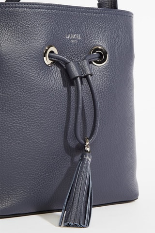 Sac seau en cuir Sacha S - Bleu pétrole