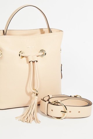 Sac seau en cuir Sacha S - Beige