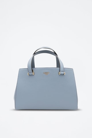 Mala de couro Lettrines S - Azul-celeste