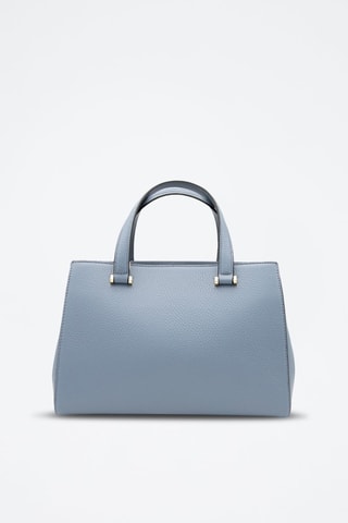 Mala de couro Lettrines S - Azul-celeste