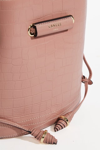 Mala bucket de couro Le Huit S - Nude