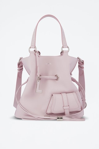 Mala bucket de couro Premier Flirt M - Rosa-claro