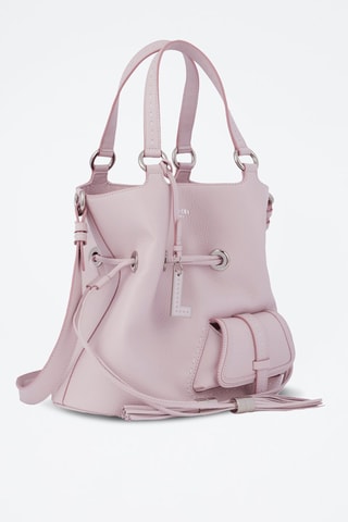 Mala bucket de couro Premier Flirt M - Rosa-claro