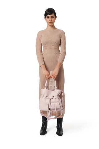 Mala bucket de couro Premier Flirt M - Rosa-claro