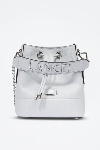 Mala bucket de couro Ninon Mini - Cinzento-claro