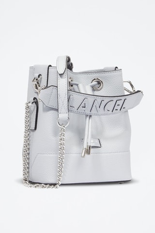 Mala bucket de couro Ninon Mini - Cinzento-claro