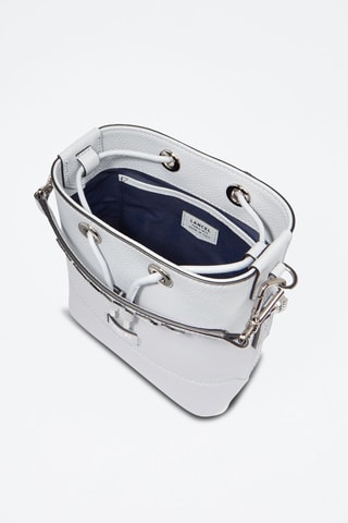 Mala bucket de couro Ninon Mini - Cinzento-claro