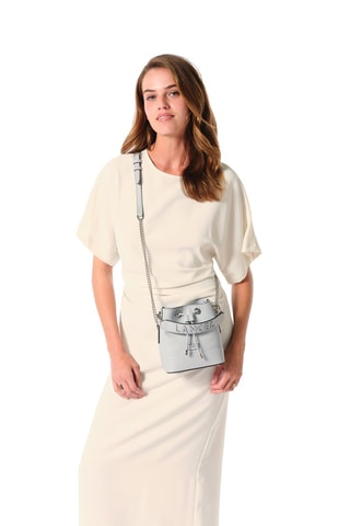 Mala bucket de couro Ninon Mini - Cinzento-claro