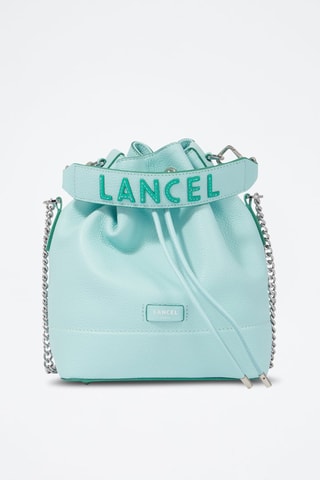 Mala bucket de couro Ninon S - Verde-hortelã