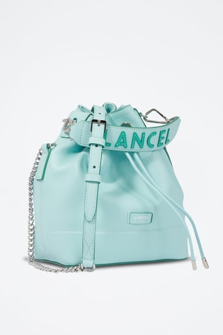 Mala bucket de couro Ninon S - Verde-hortelã