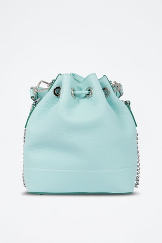 Mala bucket de couro Ninon S - Verde-hortelã