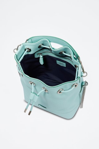 Mala bucket de couro Ninon S - Verde-hortelã