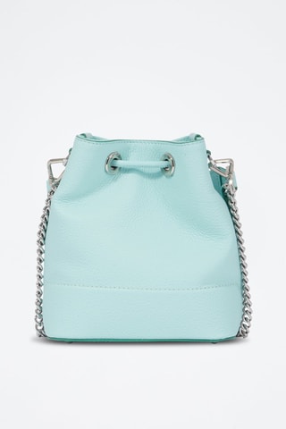 Mala bucket de couro Ninon Mini - Verde-hortelã