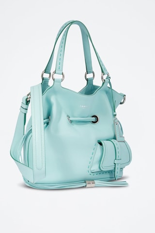 Mala bucket de couro 1er Flirt M - Verde-hortelã