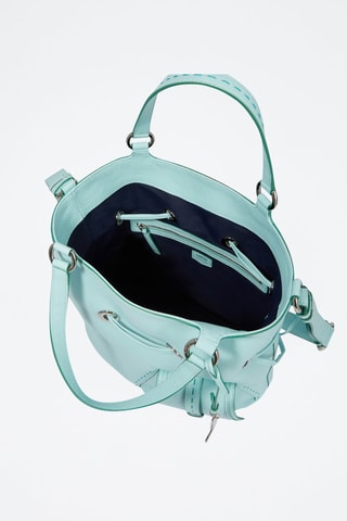 Mala bucket de couro 1er Flirt M - Verde-hortelã