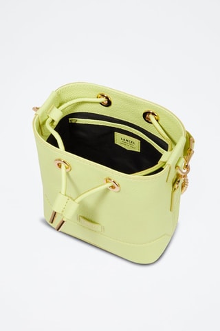 Mala bucket de couro Ninon Mini - Verde-lima