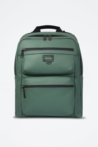 Mochila em couro Victor - Verde-jade