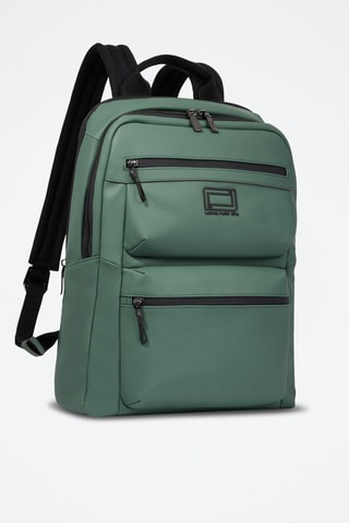 Mochila em couro Victor - Verde-jade