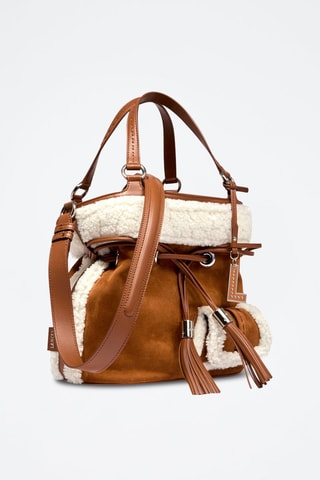 Mala bucket de nobuck Premier Flirt M - Castanho