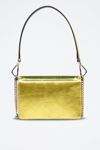 Mala de ombro de couro Angèle Mini - Dourado