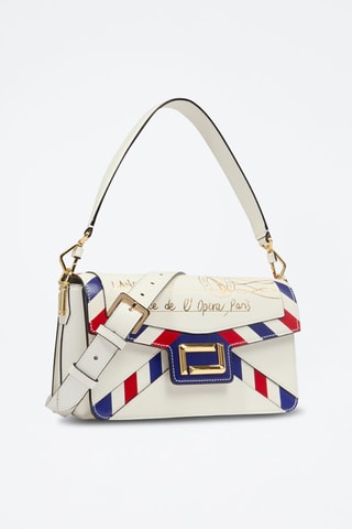 Sac porté épaule en cuir Angel M - Blanc