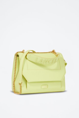 Mala de ombro de couro Ninon M - Verde-lima