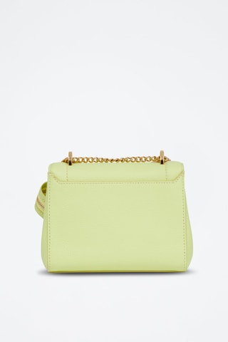 Mala de ombro de couro Ninon S - Verde-lima
