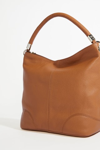 Mala de ombro de couro French Flair - Camel