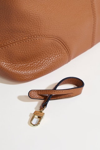 Mala de ombro de couro French Flair - Camel