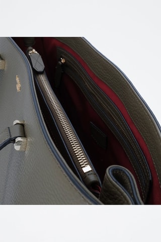 Mala de ombro de couro Lettrines M - Caqui