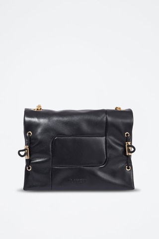 Sac bandoulière en cuir Billie S - Noir