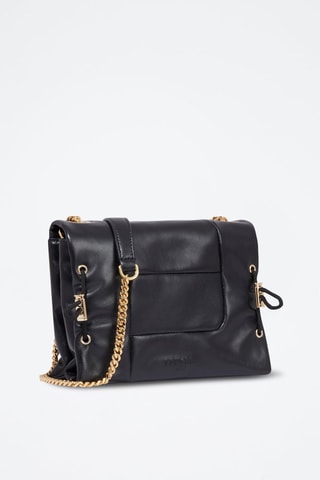 Sac bandoulière en cuir Billie S - Noir
