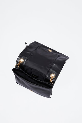 Sac bandoulière en cuir Billie S - Noir