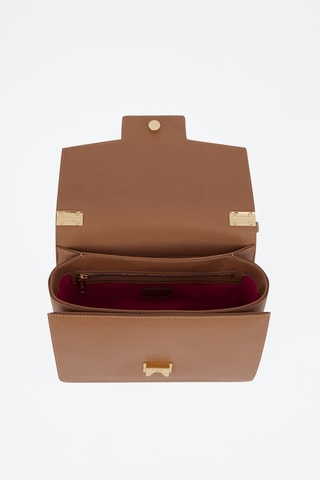 Mala a tiracolo em couro Roxane - Castanho-claro - S