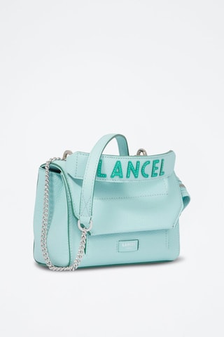 Mala a tiracolo de couro Ninon S- Verde-hortelã