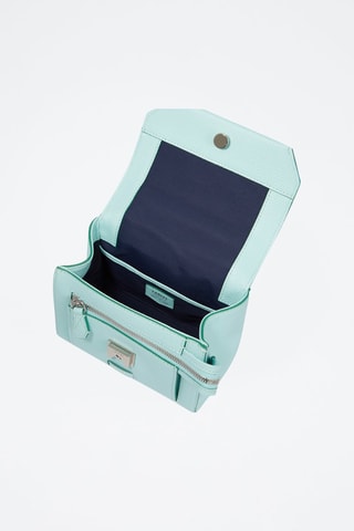 Mala a tiracolo de couro Ninon S- Verde-hortelã