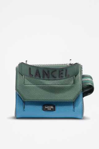 Mala a tiracolo de couro Ninon S- Turquesa e verde-escuro