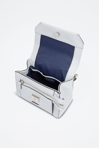 Sac bandoulière en cuir Ninon S - Gris clair