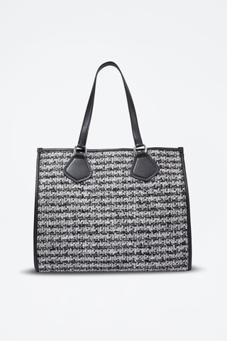 Cabas en cuir L - Blanc