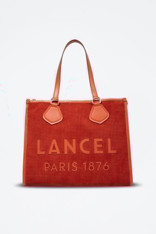 Mala shopper de couro Tote L - Laranja