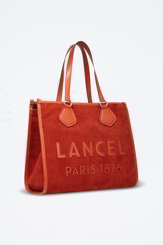 Mala shopper de couro Tote L - Laranja