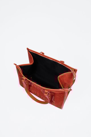 Mala shopper de couro Tote L - Laranja