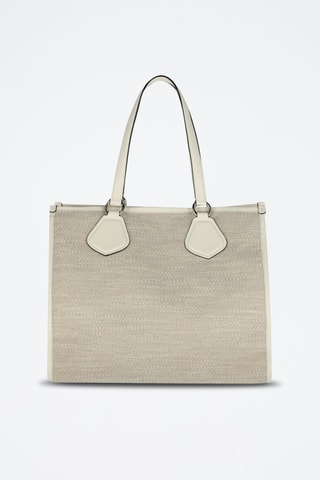 Cabas Eté L - Beige et blanc