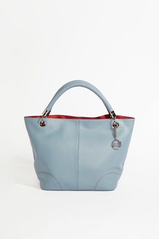 Mala shopper de couro French Flair - Azul-celeste