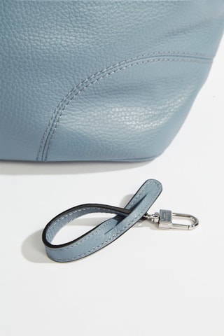 Mala shopper de couro French Flair - Azul-celeste