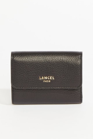 Carteira de couro Lettrines M - Preto