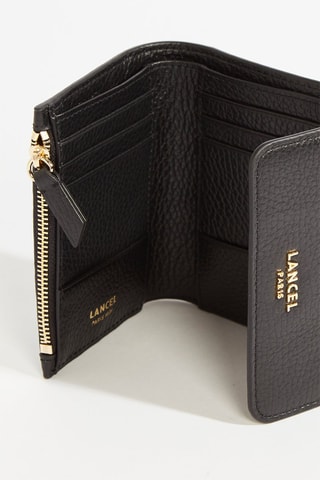 Carteira de couro Lettrines M - Preto