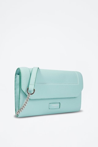 Carteira comprida de couro Ninon - Verde-hortelã