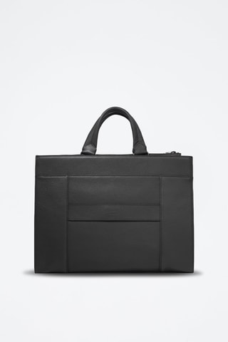 Porta-documentos 15’6 de couro Come - Preto