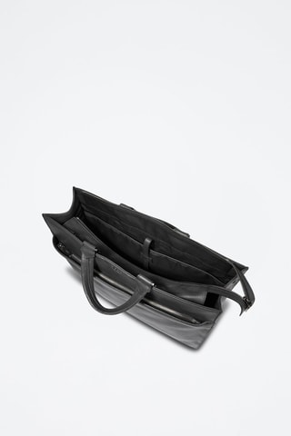 Porta-documentos 15’6 de couro Come - Preto